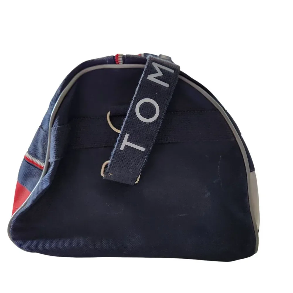 Vintage Tommy Hilfiger Duffle Bag Spellout Color Block 24” Weekender Gym w/Strap